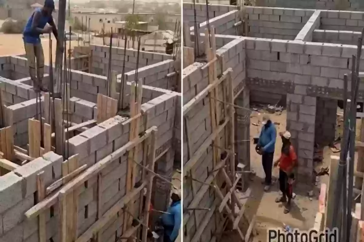 مهندس معماري يكشف عيوب بناء البلوك قبل صب الأعمدة